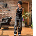 European and american women's jeans -  cross-border fashion - streetwear casual washed gradient rhinestone high-waisted straight-leg pants