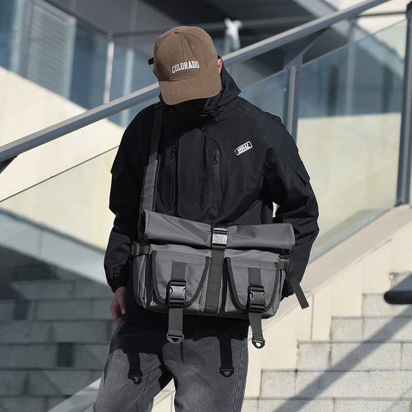 New men's bag functional oblique span bag men's sports waterproof travel shoulder bag large capacity computer expansion messenger bag