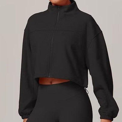 Pre-sale  high-elastic stand-up neck yoga long-sleeved outdoor running sports jacket women's fitness wear yoga top long-sleeved