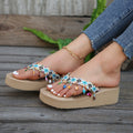 2025 summer new bohemian tassel slippers women's thick sole non-slip flats indoor and outdoor sandals beach shoes