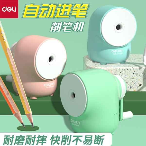 Deli 71169A Automatic pen sharpener Blue/purple pencil sharpener Hand sharpener for primary school students