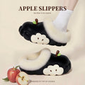 Cotton slippers women's winter 2025 new apple slippers fleece-lined warm indoor anti-slip baotou half slippers women's wholesale
