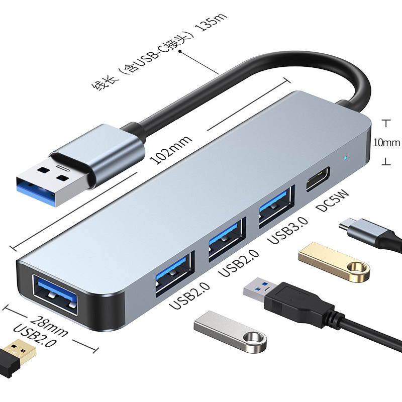 usb hub 3.0 4-in-1 hub, one-to-four laptop adapter, type-c splitter