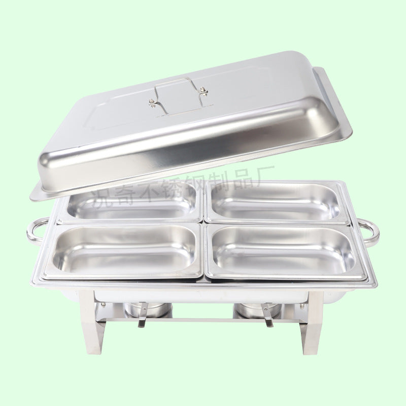 Amazon stainless steel alcohol stove cross-border buffet stove alcohol heating meal stove restaurant buffet stove foldable