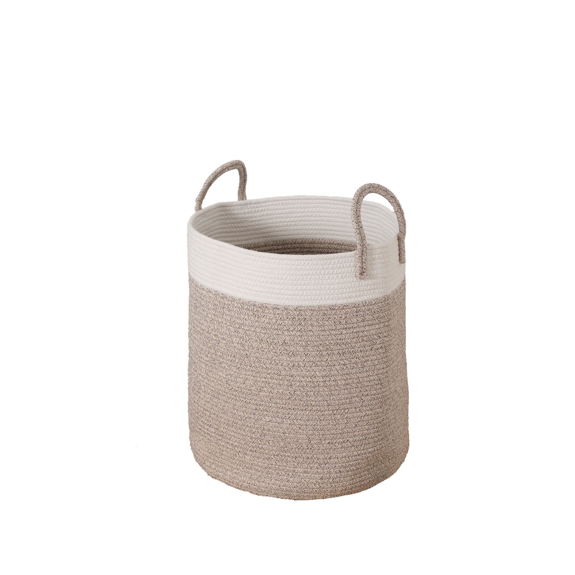 Japanese cotton rope woven storage basket round sundries storage box cotton thread with handle dirty clothes basket toy basket finishing basket