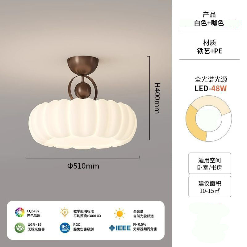 [Strict selection] 2025 new ceiling lamp medieval cream wind master bedroom princess room feather eye protection study chandelier