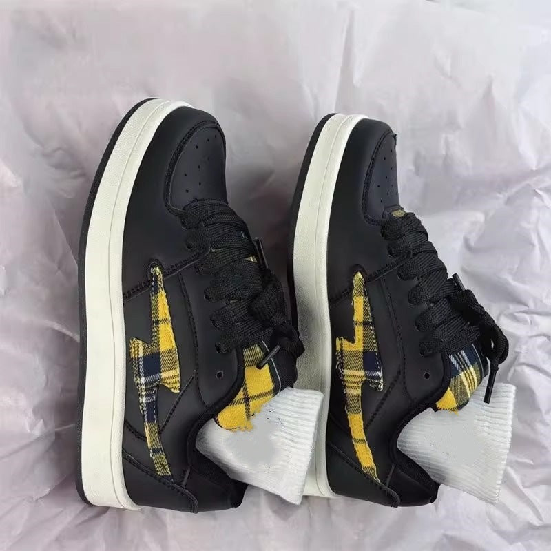 2026 scottish plaid black and red bread shoes, retro casual sneakers, trendy chinese style couple's versatile skate shoes, unisex athletic shoes