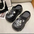 Thick sole crocs women's summer popular trendy 2024 outdoor wear soft bottom beach baotou sandals half slippers women's style