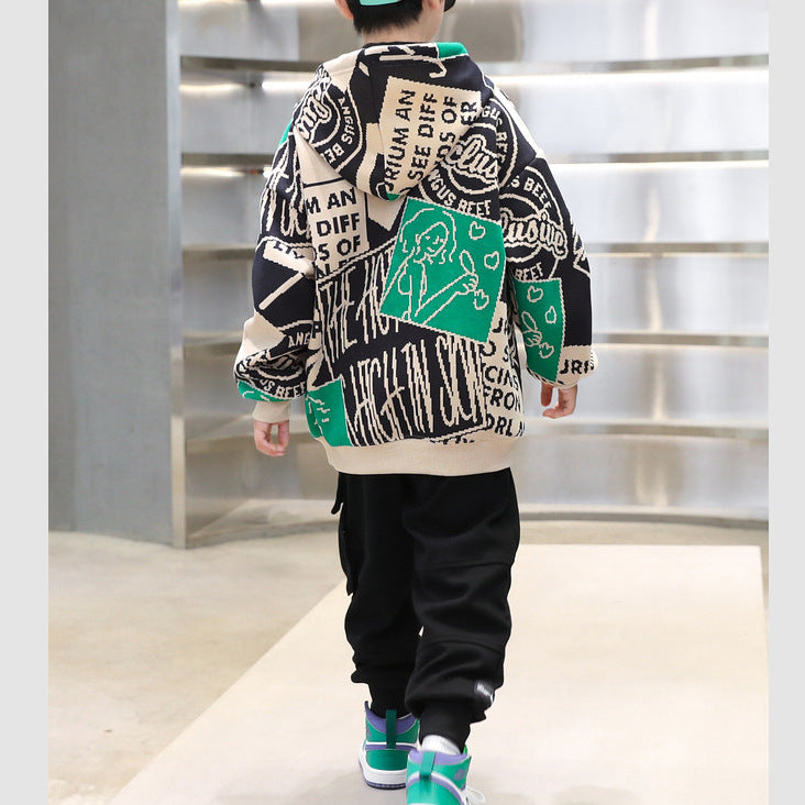 Children's clothing boys spring clothing  new style children's k-style spring long-sleeved hooded sweatshirt kids spring style trendy suit