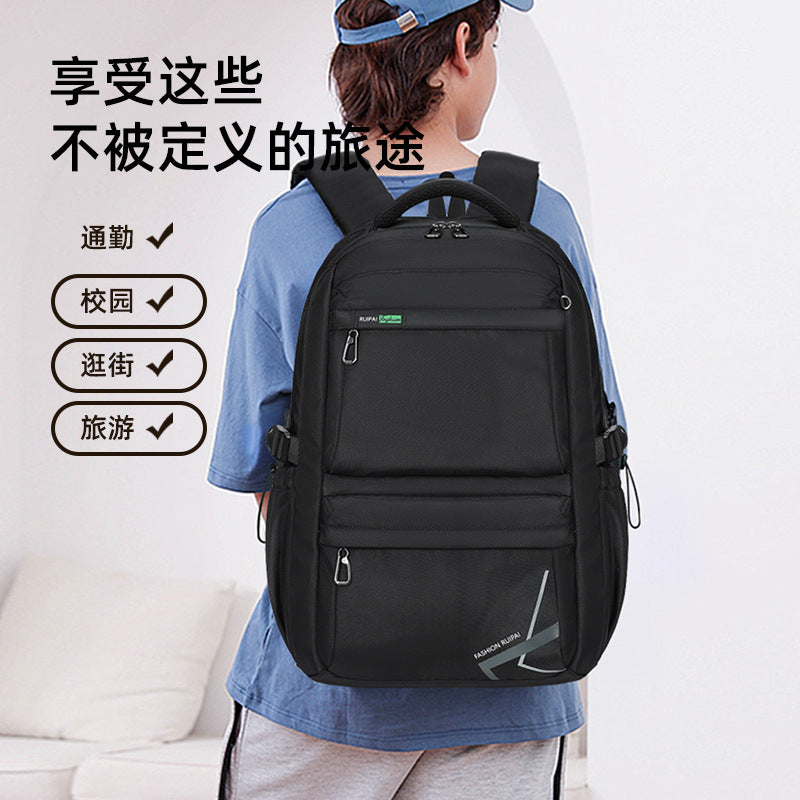 Ruipai Casual Backpack Male Junior High School Student School Bag Large Capacity Computer Backpack Spine Protection Burden Reduction Travel Bag