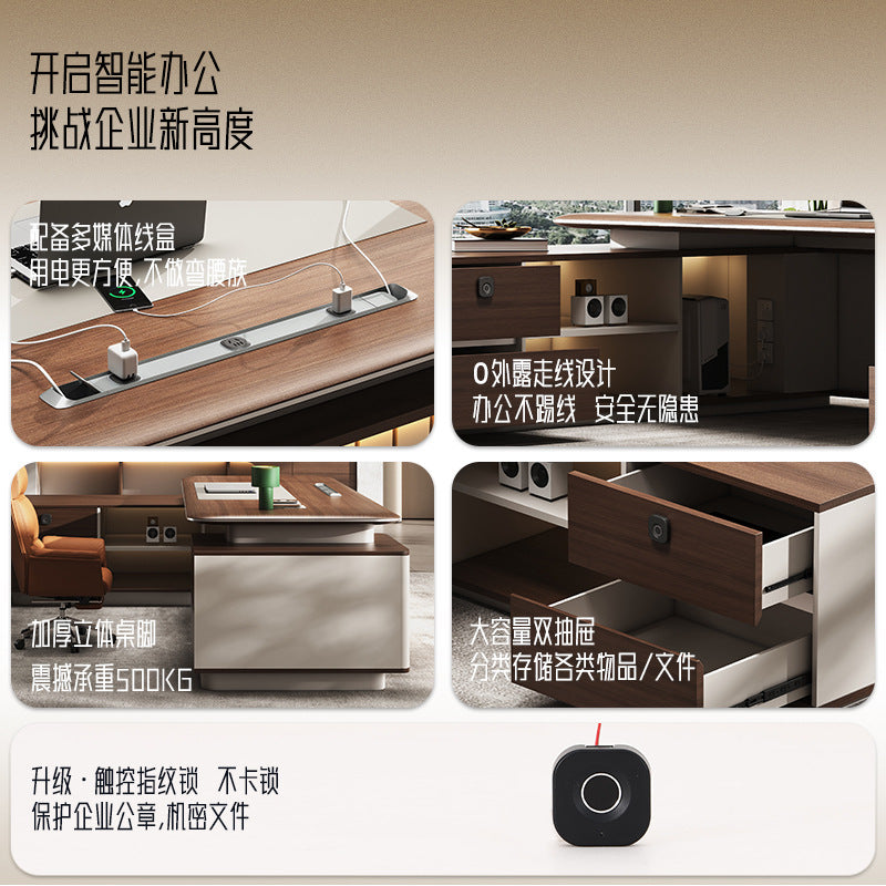 Saint li office desk boss desk and chair combination light luxury classy office president desk 2m executive desk casual