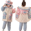 【triple-layer quilted, fleece-lined, extra thick】new winter coral fleece pajamas for girls, baby & toddler girls' loungewear