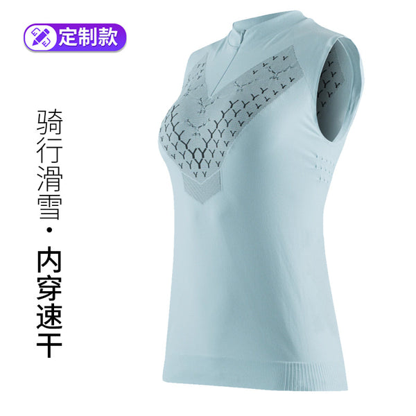 [Customized] Summer outdoor sports cycling vest shapewear fitness training sweat-absorbing quick-drying short-sleeved top