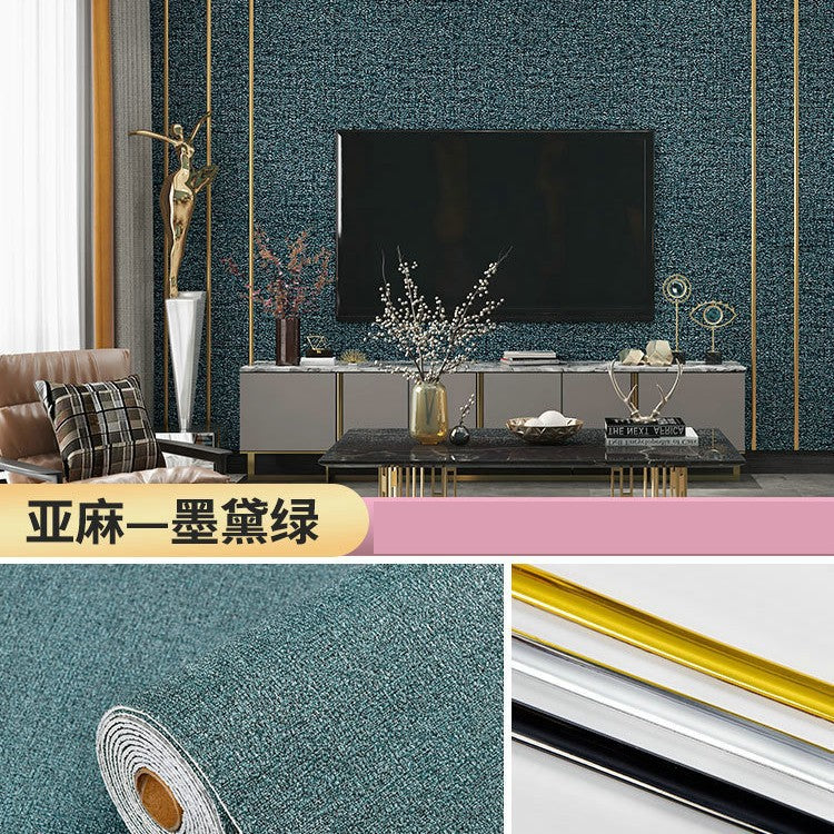 Super thick wallpaper, self-adhesive diatom mud, linen wall sticker, soft and hard wall covering, wall covering, renovation of living room, bedroom background wallpaper
