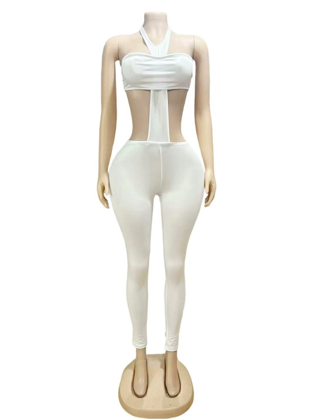 fashion cross-border sexy hot girl nightclub style tight silm tube top halterpantsfashionsuit women's clothing