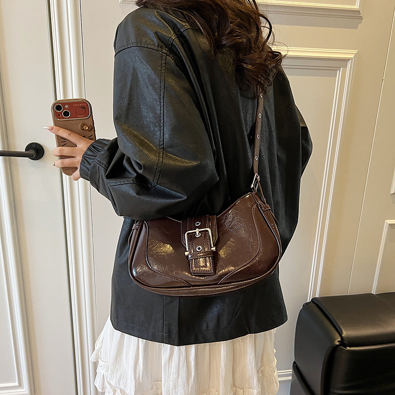 Cross-border high-end niche bag women's 2025 new spring and summer sweet and cool Spice Girl messenger bag women's shoulder armpit bag