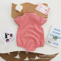 Newborn baby summer lightweight chic breathable outfit - baby girl's triangular cheongsam style flutter sleeve romper bodysuit