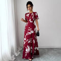 women's mid-length printed pullover dress - new summer floral elegant maxi dress