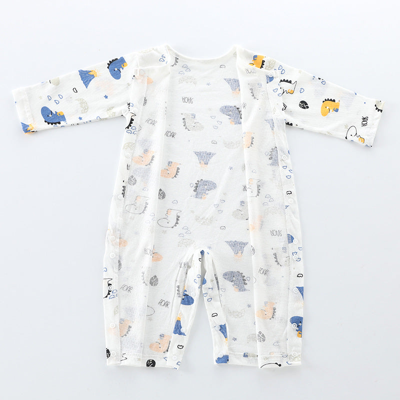 Wholesale baby rompers - spring/summer lightweight air conditioning suits, baby pajamas, long-sleeve onesies, crawling suits, newborn clothes