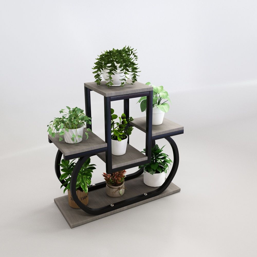 Wrought iron flower stand indoor for home balcony bay window storage living room creative succulent pothos floor-standing thickened flower stand flower pot