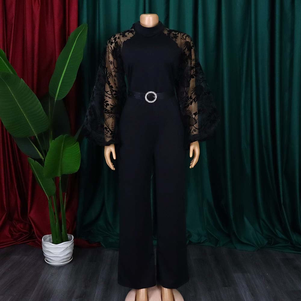 Independent station export women's clothing  spring new arrivallong sleeveshigh waisteleganceelegantsexy jumpsuit fashion jumpsuit