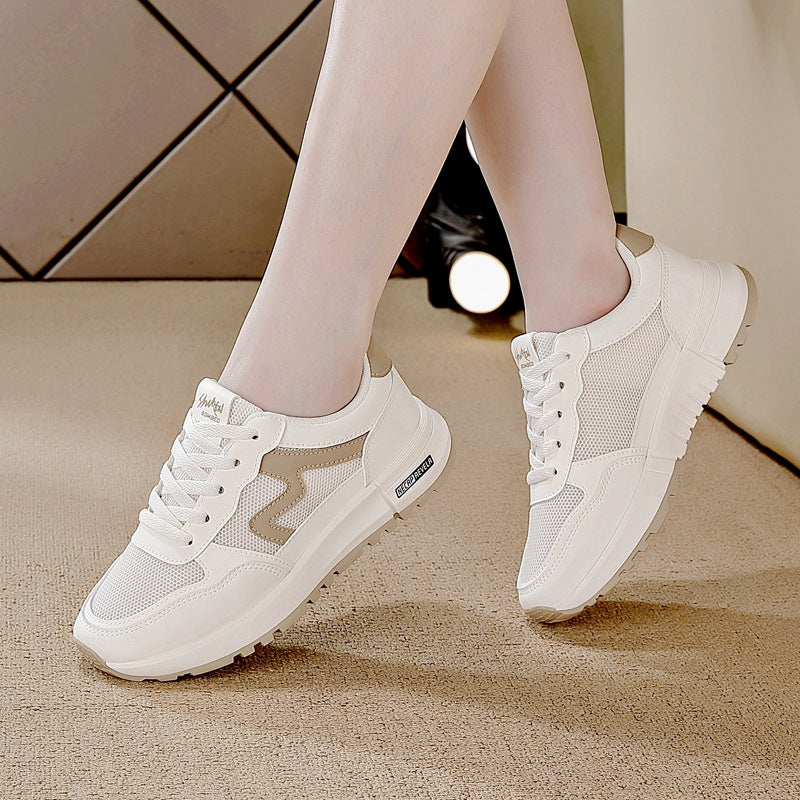 women's new spring mesh sneakers korean style versatile flat casual soft sole running chunky sneakers