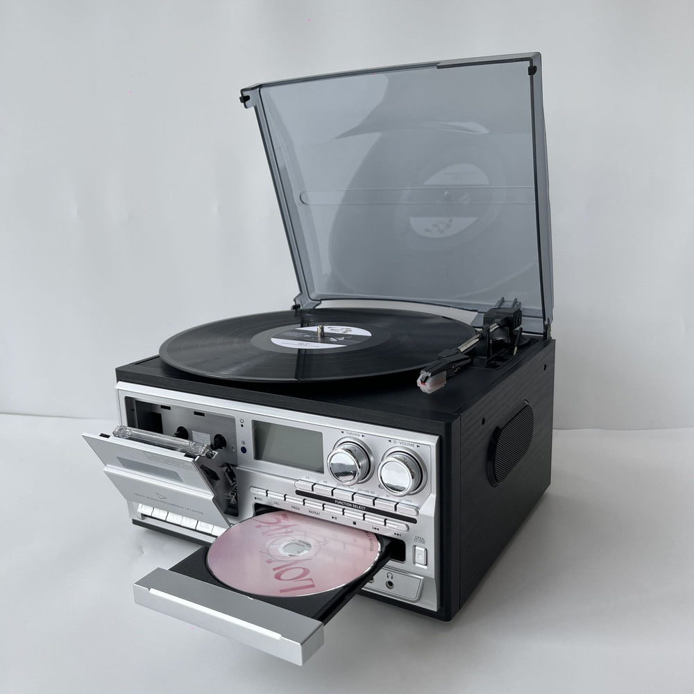 Brand new multifunctional vinyl record player lp bluetooth speaker cd player cassette tape deck - high fidelity, perfect for home, nostalgic gifts