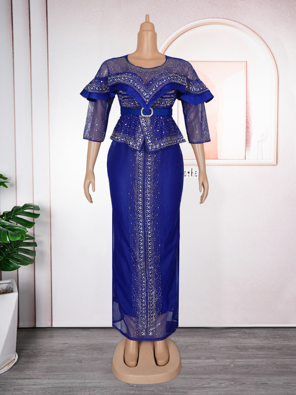 foreign trade women's clothing wholesale southeast asia sexy hot girl heavy industry hot diamond beaded dress africa