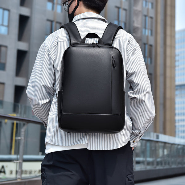 Processing custom wear-resistant large-capacity PU shoulder computer bag student class waterproof casual backpack computer bag boys