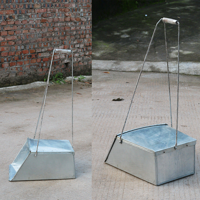 Dustpan Iron pitchpan Home Property Factory School Thickened large bucket Sweeping gray bucket Iron garbage shovel manufacturer