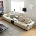 Italian minimalist piano key genuine leather sofa modern casual large apartment house living room combination napa cowhide sofa