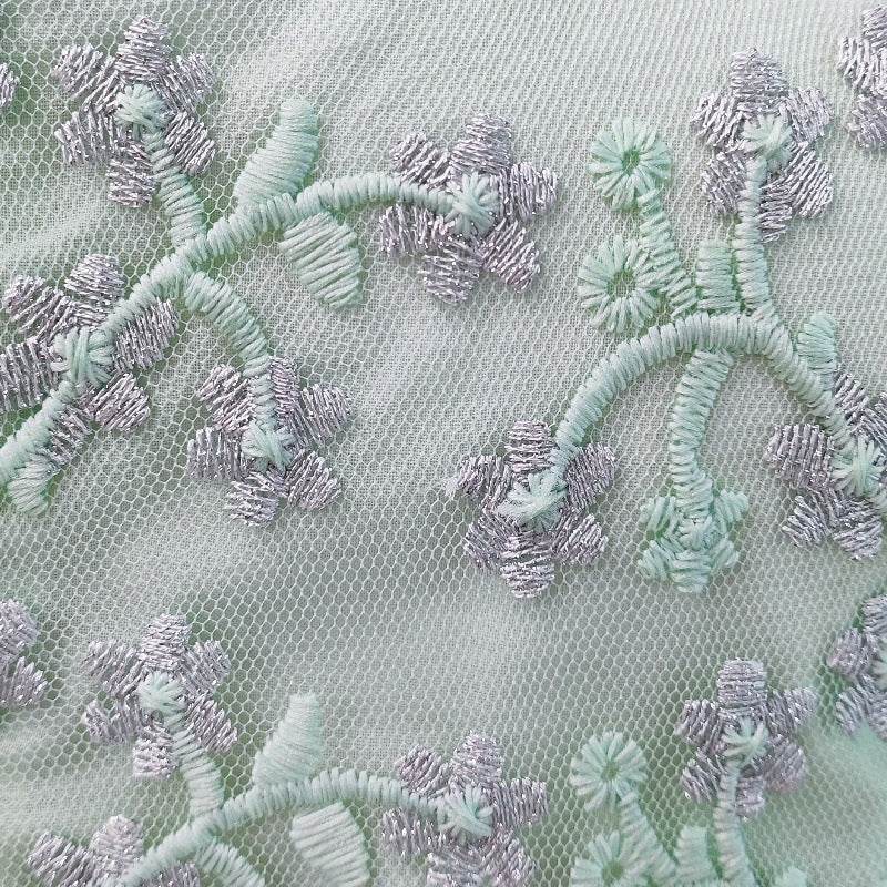 Original overstock mp spring/summer new girls' dress - baby mesh princess embroidered floral tutu dress with ditsy print