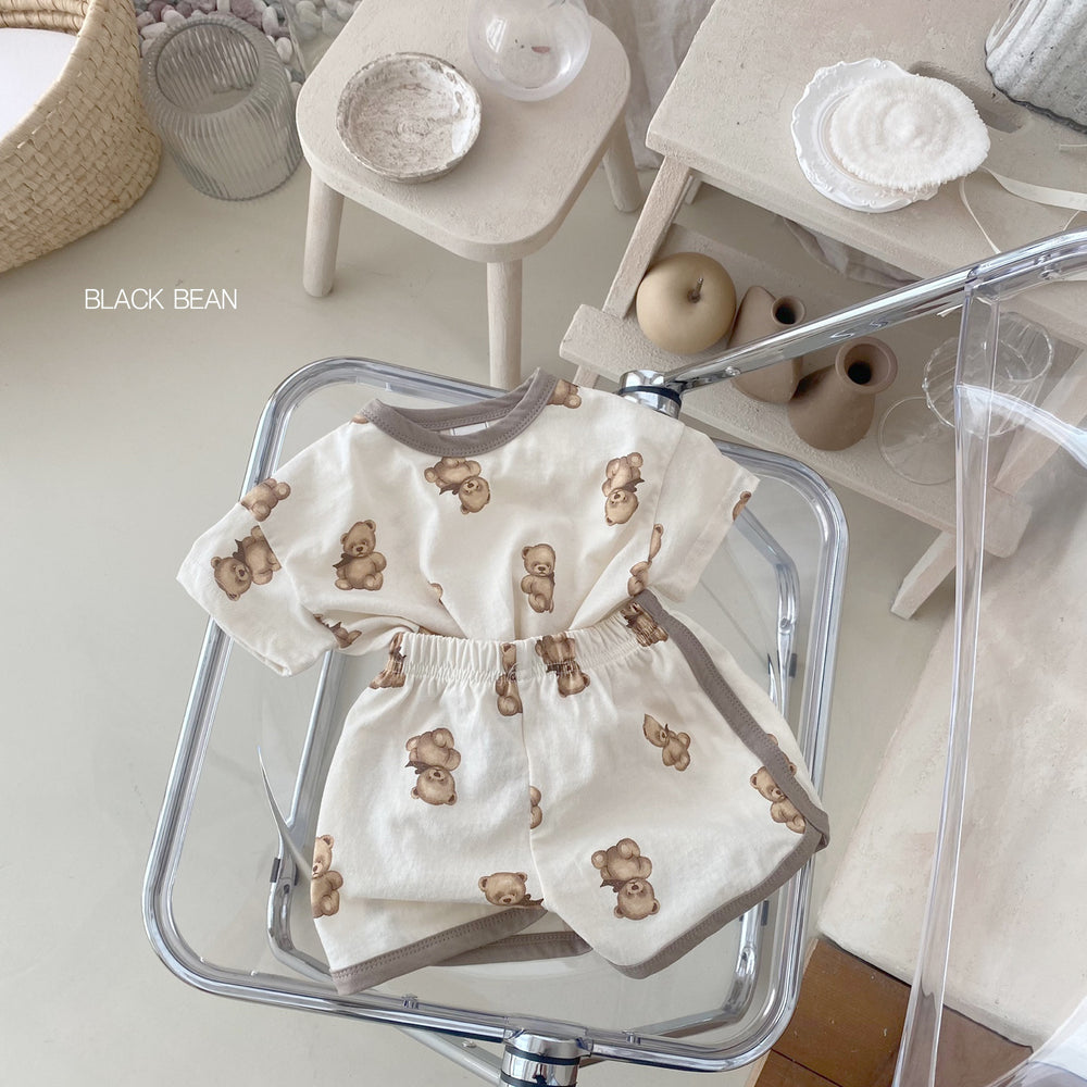 Ins-style korean cartoon summer pajamas for babies (0-4 years) - super cute, breathable two-piece set for boys and girls