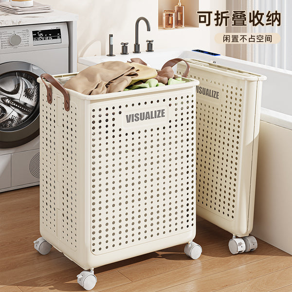 Folding laundry basket Household laundry basket Storage basket Dirty laundry basket with pulley Toilet Dirty clothes storage basket