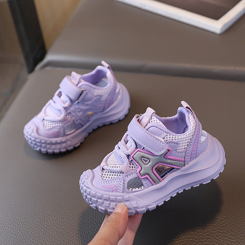 Kids' summer sneakers: new styles for boys' sandals, mesh breathable shoes for toddlers and young children, and breathable soft-soled chunky sneakers for girls