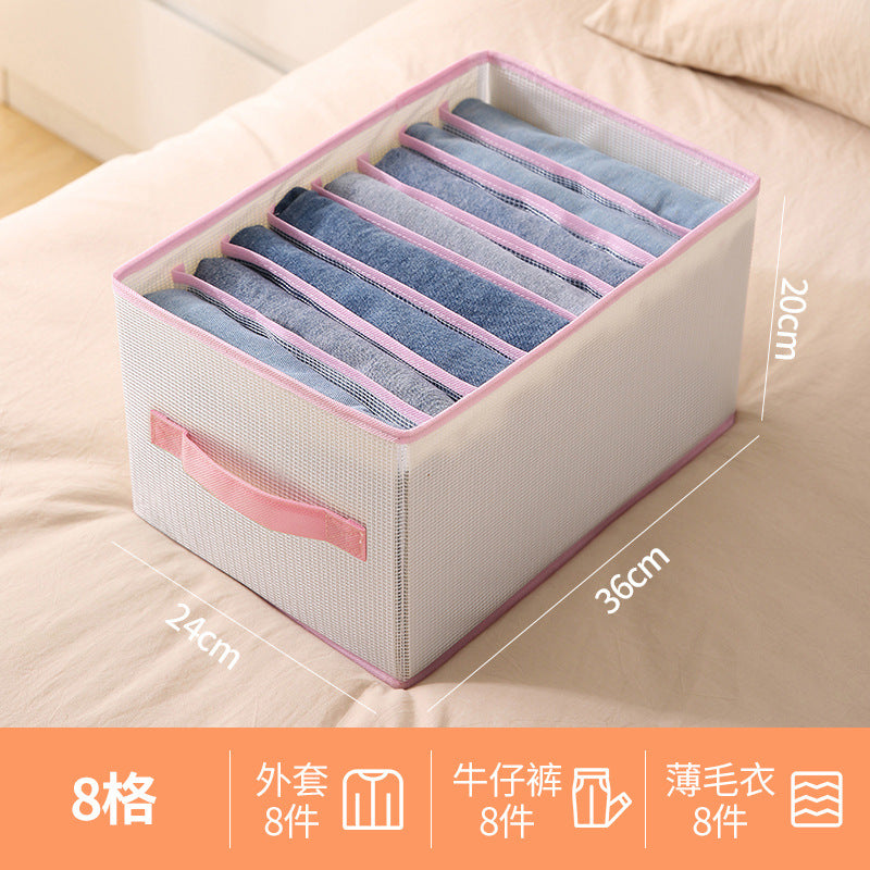 Foldable pants storage box artifact drawer type partition box clothing layered arrangement storage box pp board storage bag