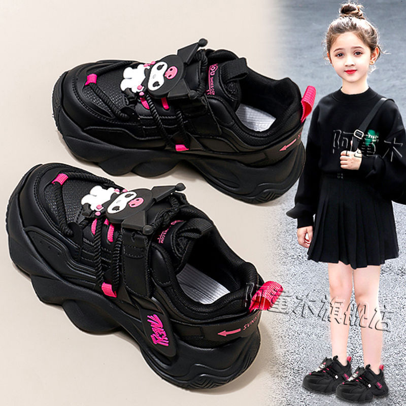 Astro boy dirt-resistant girls' shoes,  new spring collection, black kids' sneakers, breathable girls' chunky sneakers, soft sole