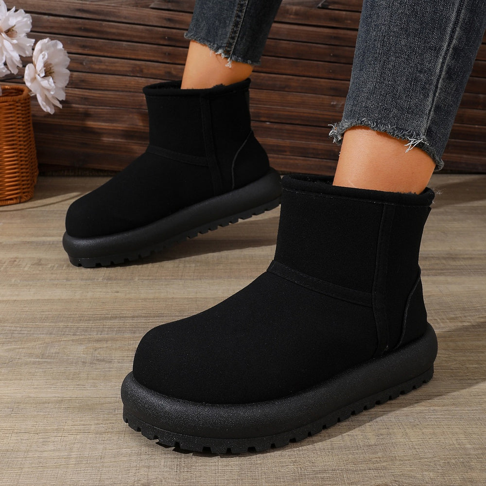 Exportplus sizenew arrival snow boots fleece-linedthickenedheattechthick sole fur all-in-one northeast cotton shoes suede snow boots
