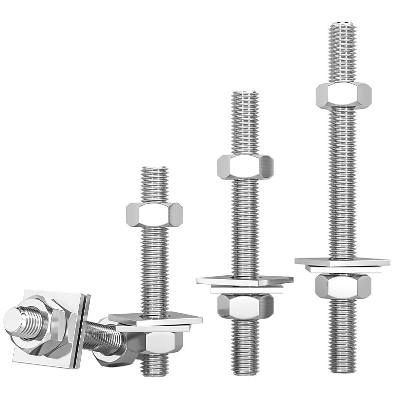 304 stainless steel tooth strip screw full thread screw nut set combination stud tooth rod through wall screw M3M20