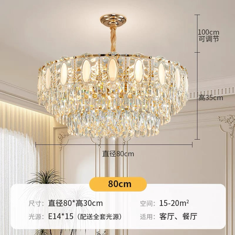 French Cream Wind Light Luxury Crystal Chandelier Living Room Main Light Bedroom Light 2025 New Simple Dining Room Lighting