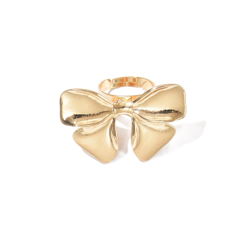 Wholesale bowknot rings: european and american cross-border jewelry, designer polished sweet & chic open joint rings for women
