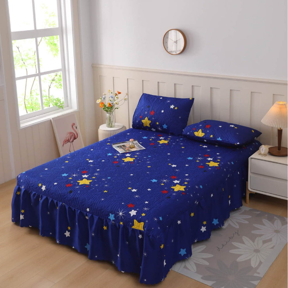 2026 amazon quilted bed skirt bedspread heightened double anti-static breathable mattress simmons bedspread three-piece set