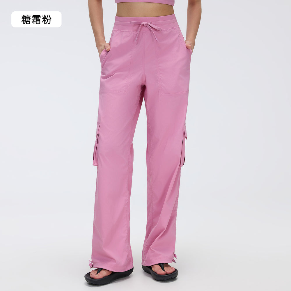 New outdoor running trousers - lightweight, quick-drying, multi-pocket, wide-leg cargo casual pants d25001