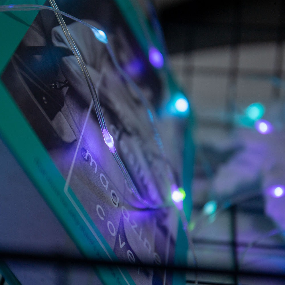 LED light string USB colorful synchronous flash RGB Symphony leather line light 16 color copper wire rubber light wedding Christmas decoration