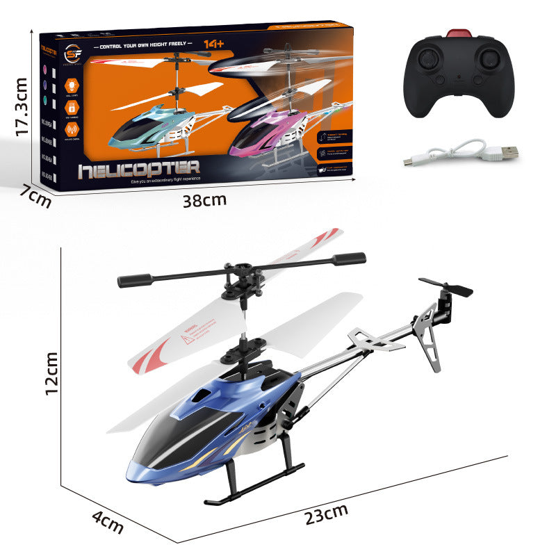 Remote control toy airplane 3.5 channel alloy rc helicopter, durable and crash-resistant with lights - cross-border wholesale