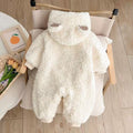 Baby clothes autumn and winter fleece-lined thickened cotton padded outfit, super cute baby fuzzy sweater, winter outdoor romper