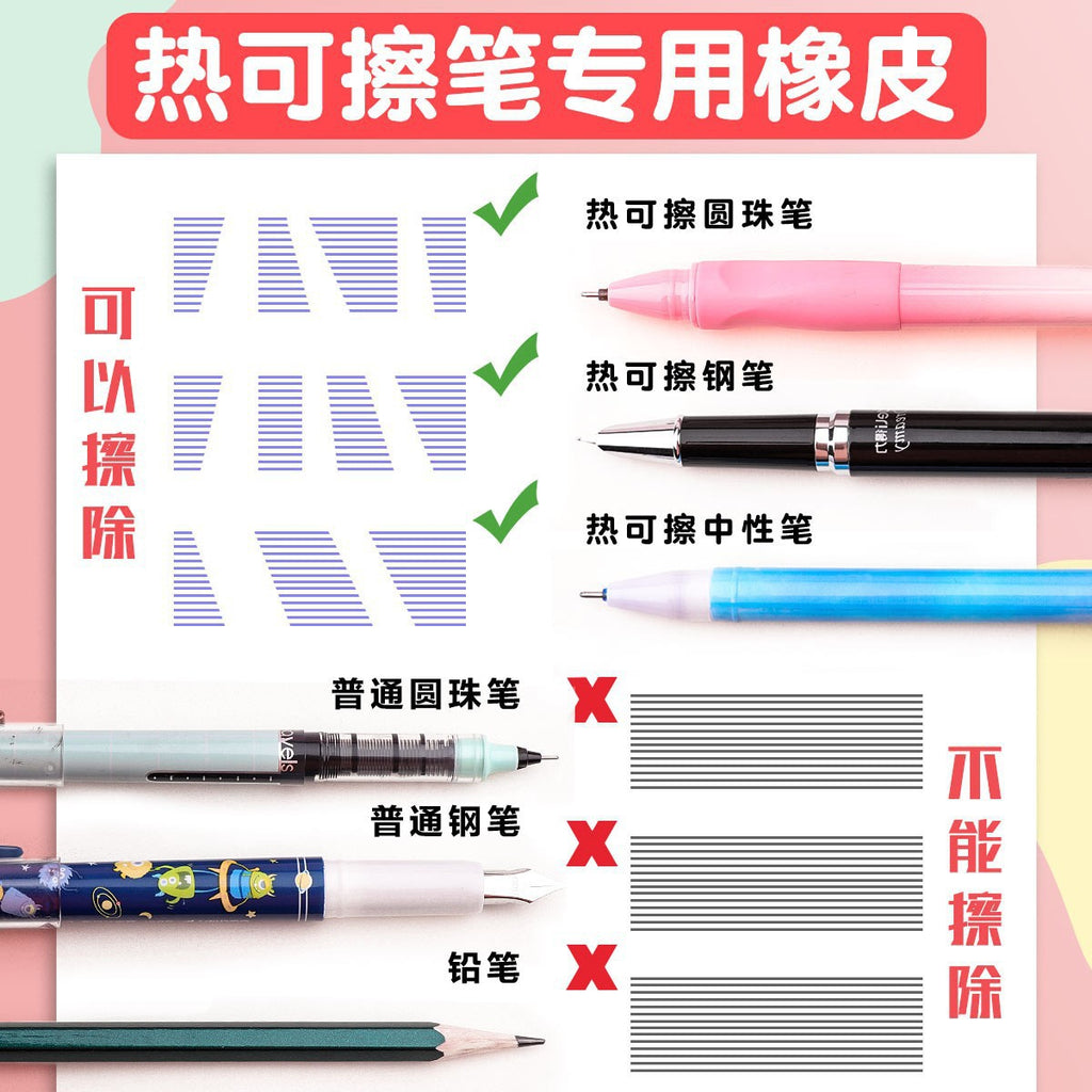 Deli 71106 Thermal Erasable Eraser Magic Eraser Elementary School Eraser Stick Erasable Neutral Pen Erasable Eraser