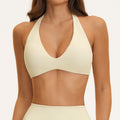 outwear pilates casual yoga intimates women's halter back bra fixed cup sports intimates 5575