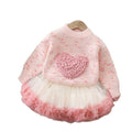 Girls' sweater princess tutu two-piece set - new autumn/winter korean style knitted pullover outfit for baby girls