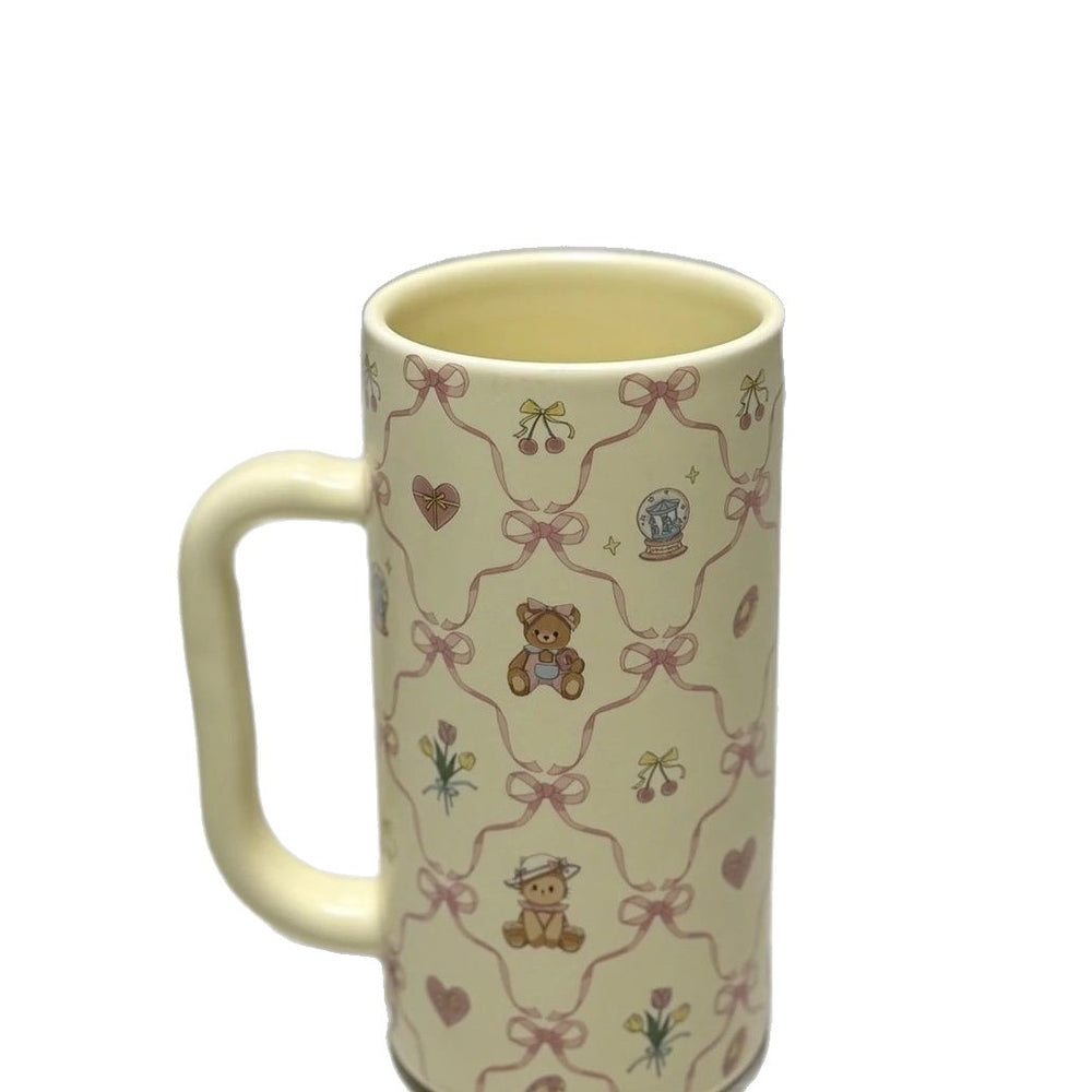 Cute ceramic mug cartoon ceramic cup high-value couple's drinking cup home breakfast cup - minor imperfections